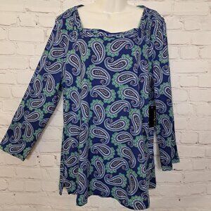 Kim Rogers Paisley Soft Comfy Top Size XL